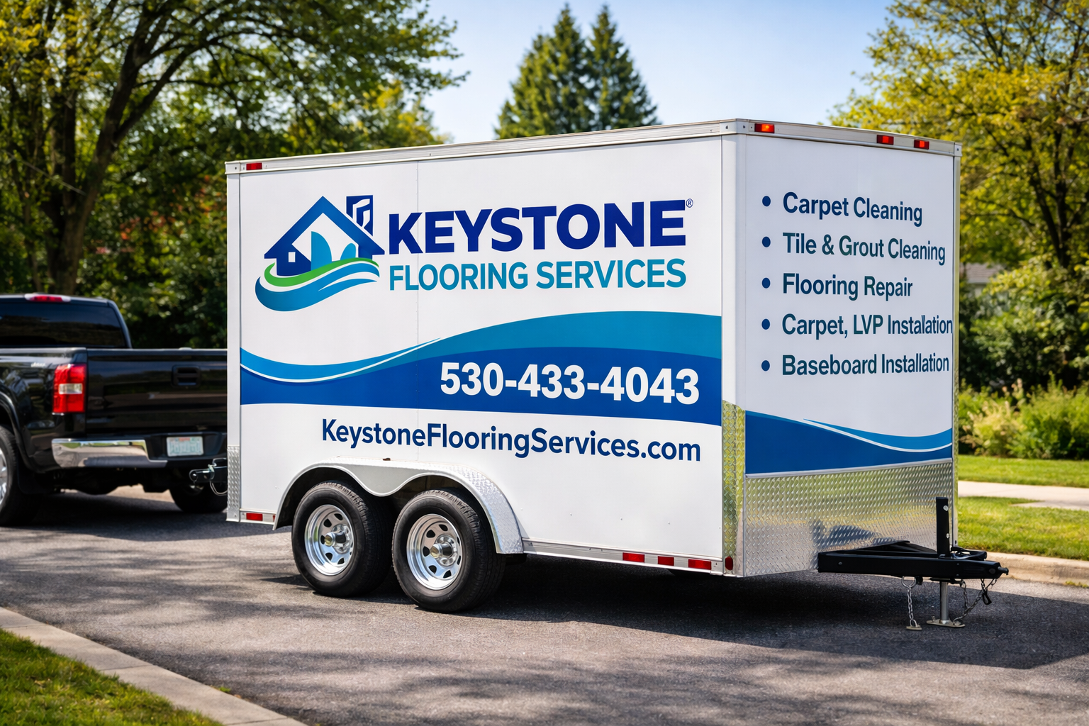 Flooring professional examining floors