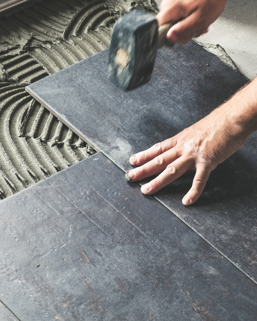 Flooring repair work in progress